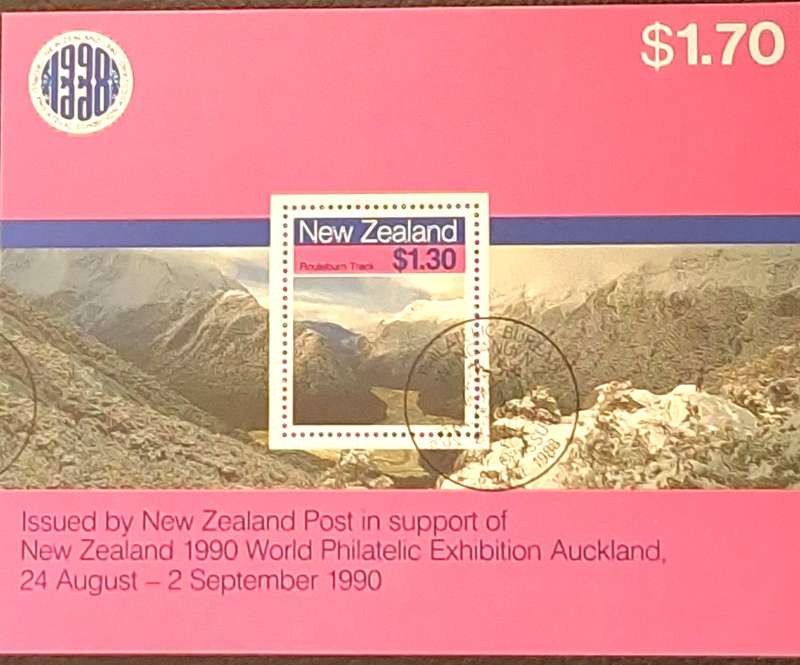 New Zealand 1990 World Philatelic Exhibition Auckland 1 Cancelled Miniature Sheet