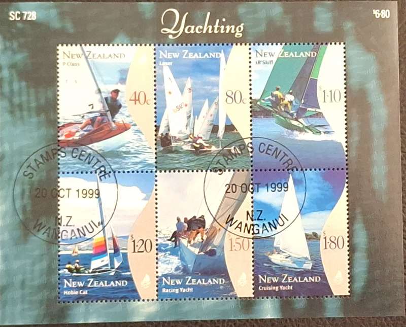 New Zealand 1999 Yachting 1 Cancelled Miniature Sheet
