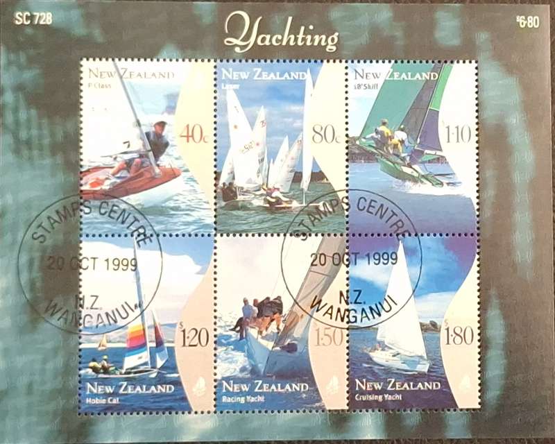 New Zealand 1999 Yachting 1 Cancelled Miniature Sheet