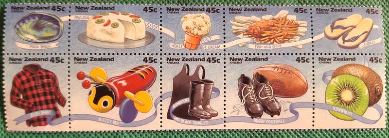 New Zealand  1994 Kiwiana Block of 10 Joined Mint stamps
