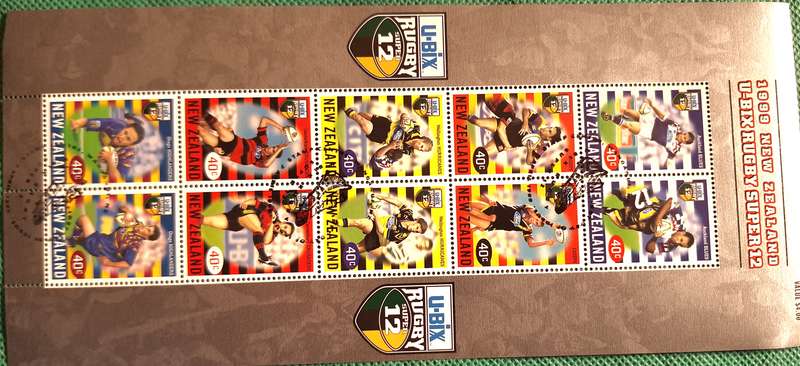 New Zealand 1999 U-Bix Rugby Super 12 1 Cancelled Miniature Sheet
