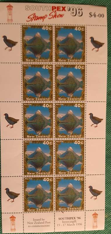 New Zealand 1996 Southpex '96 Mint Miniature Sheet Mitre Peak
