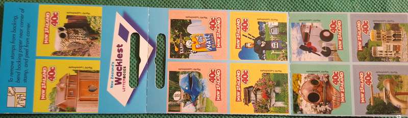 New Zealand 1997 Wacky Letterboxes Booklet Complete with 10 Self-Adhesive stamps