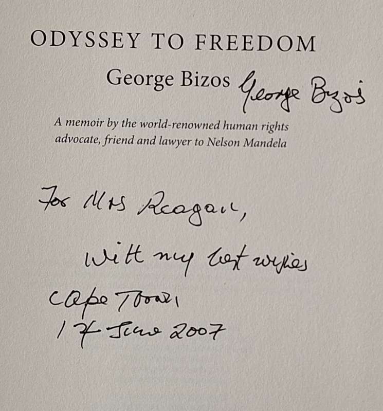 Odyssey to Freedom by George Bizos (Signed copy) Hardcover 2007