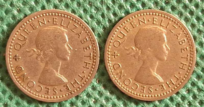 Rhodesia and Nyasaland 1957 Elizabeth II 3d x2 Copper-nickel