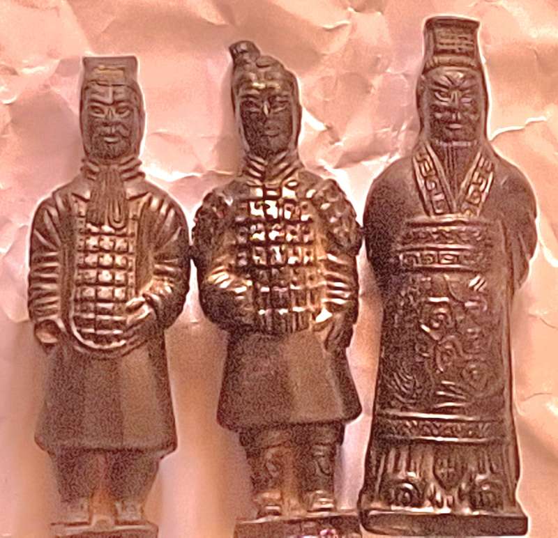 Three Chinese Terracotta Army Replica Infantry Figurines