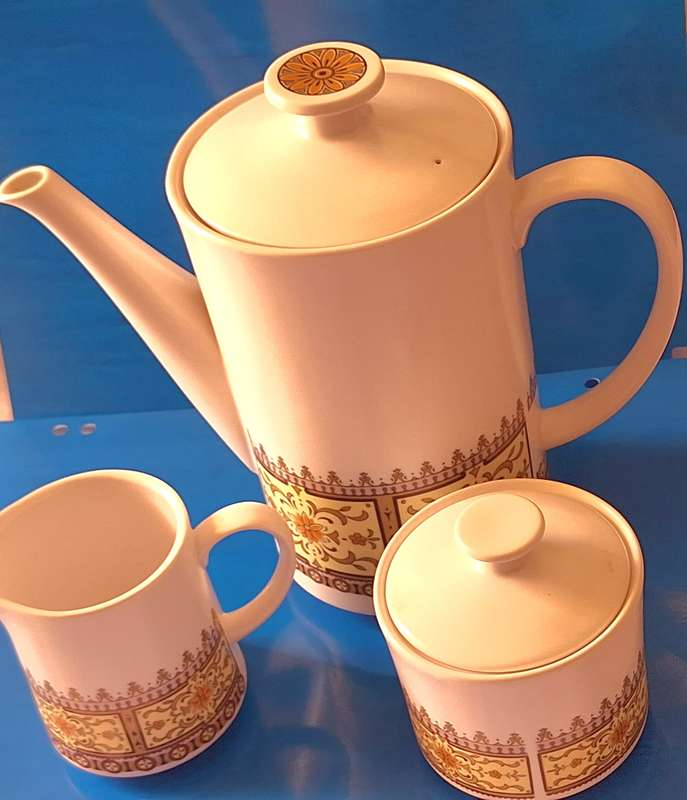 Retro Noritake Progression Provincial Coffee Pot, Sugar Bowl and Milk Jug