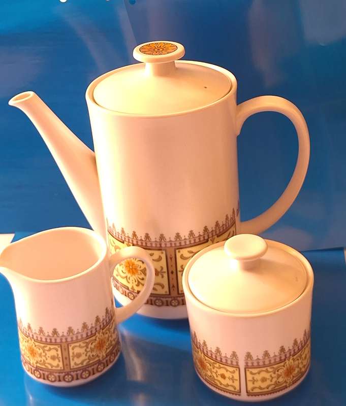 Retro Noritake Progression Provincial Coffee Pot, Sugar Bowl and Milk Jug