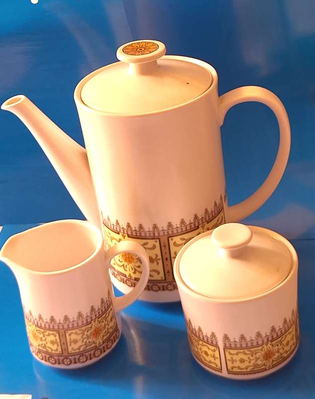 Retro Noritake Progression Provincial Coffee Pot, Sugar Bowl and Milk Jug