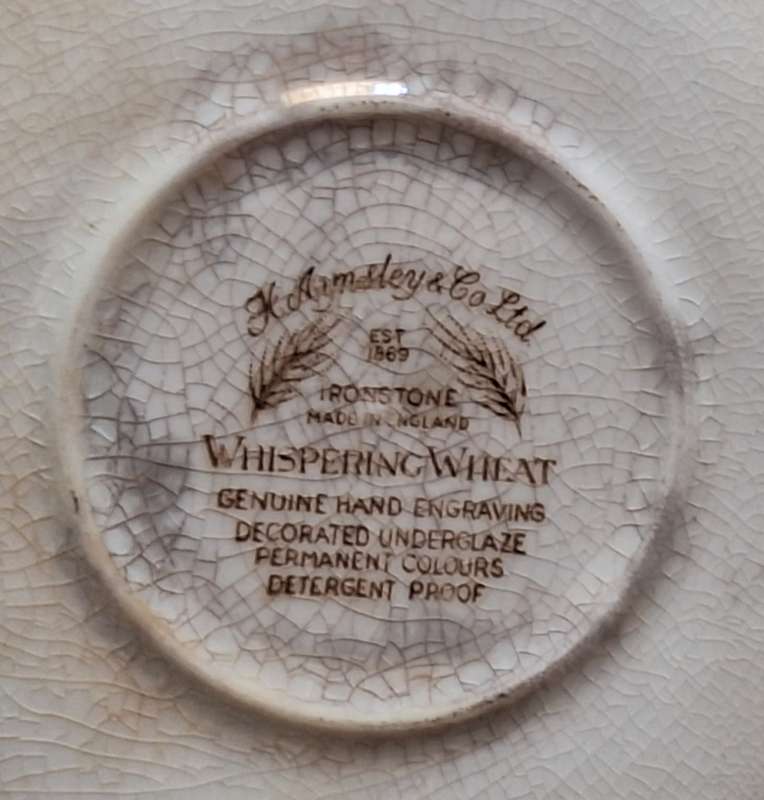 Vintage H Aynsley & Co Ltd Whispering Wheat Ironstone Saucer