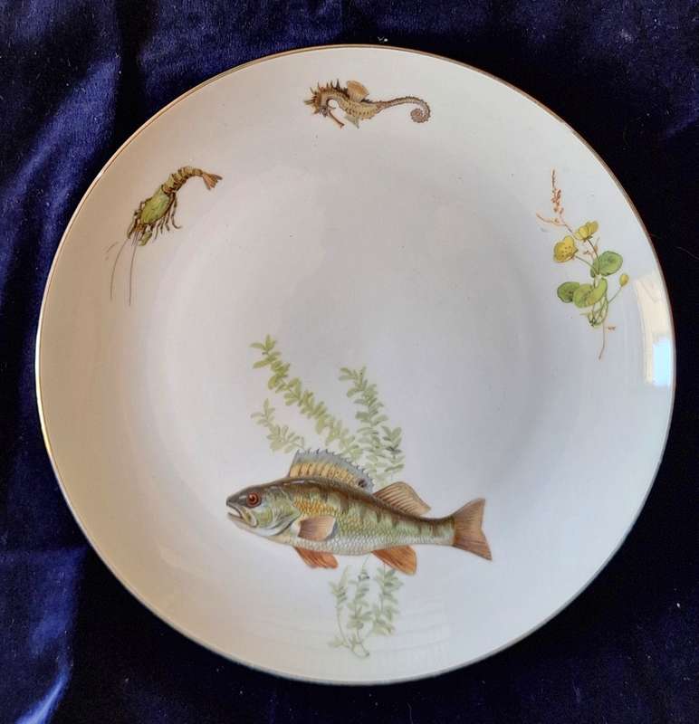 K & A KRAUTHEIM Selb Bavaria Germany Fish Design Plate