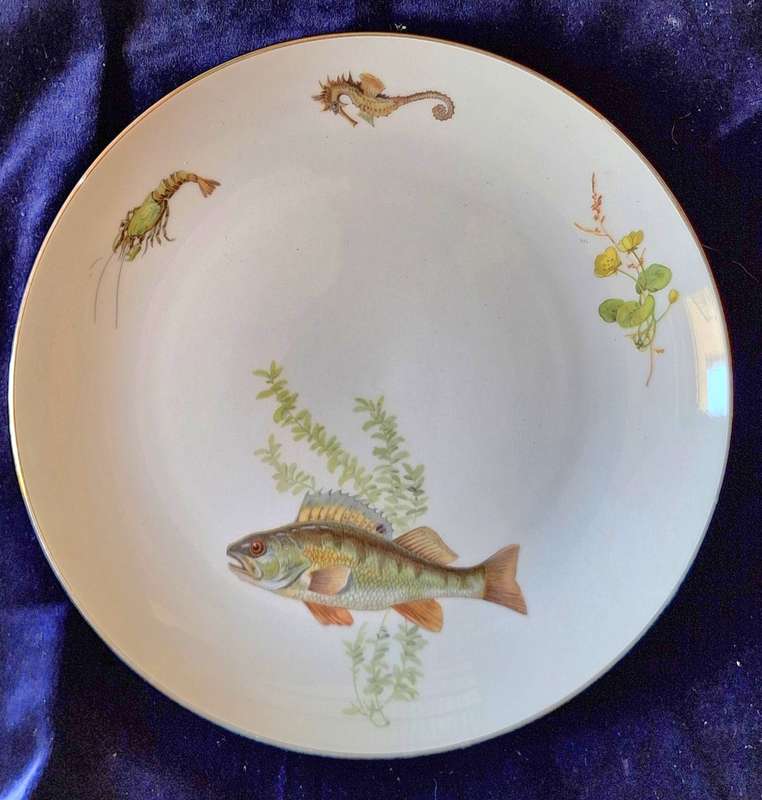 K & A KRAUTHEIM Selb Bavaria Germany Fish Design Plate