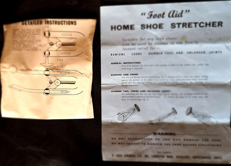 Vintage Foot Aid Home Shoe Stretcher in Original Box with Instructions