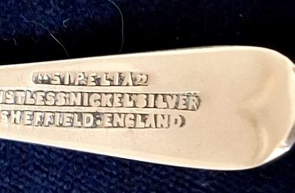 Set of 6 Sipelia Nickel Silver Demitasse Spoons Made in England