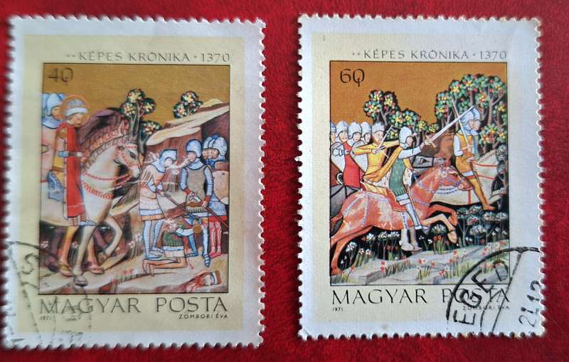 Hungary 1971 Paintings Hungary History 2 Used stamps from Set of 7 stamps