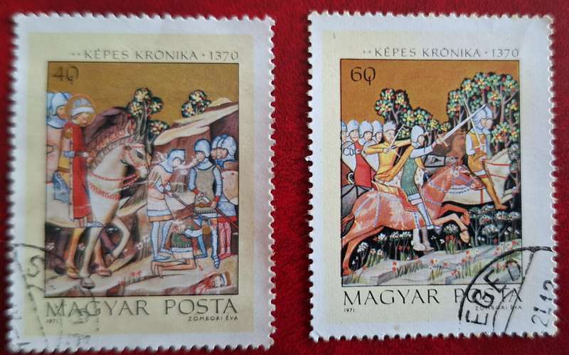 Hungary 1971 Paintings Hungary History 2 Used stamps from Set of 7 stamps