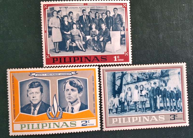 Philippines 1968 Unissued Kennedy Mosden Issue Part Set 3 Mint stamps