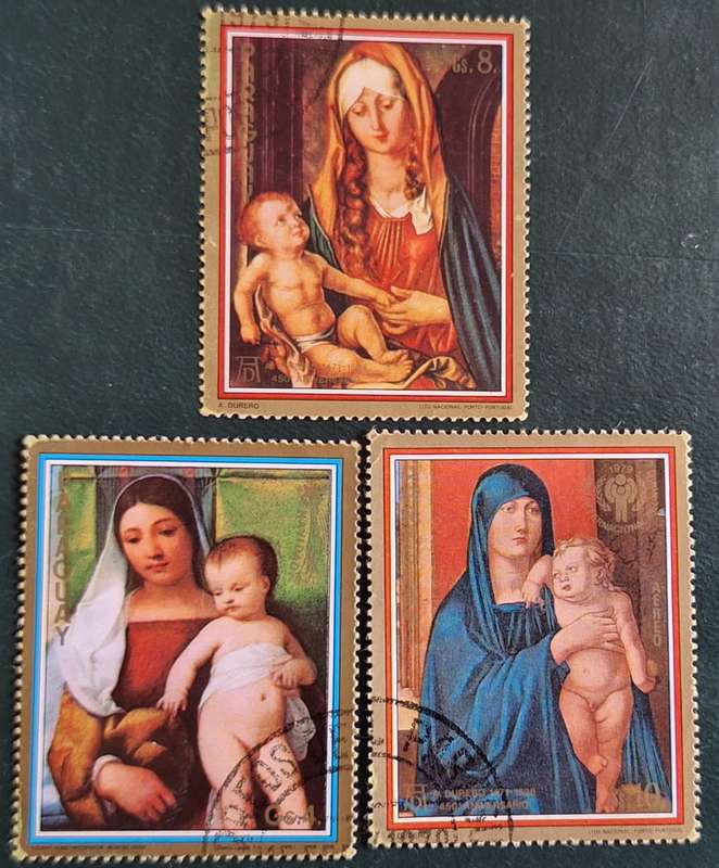 Paraguay 1979 Durer paintings 3 Cancelled stamps from Set of 9 stamps