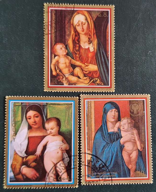 Paraguay 1979 Durer paintings 3 Cancelled stamps from Set of 9 stamps