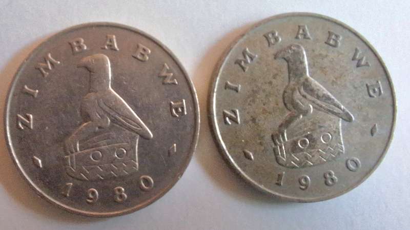 Zimbabwe 1980 50c x2 Copper-nickel