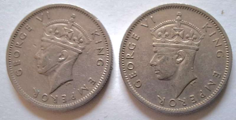 Southern Rhodesia 1947 George VI 6d x2 Copper-nickel