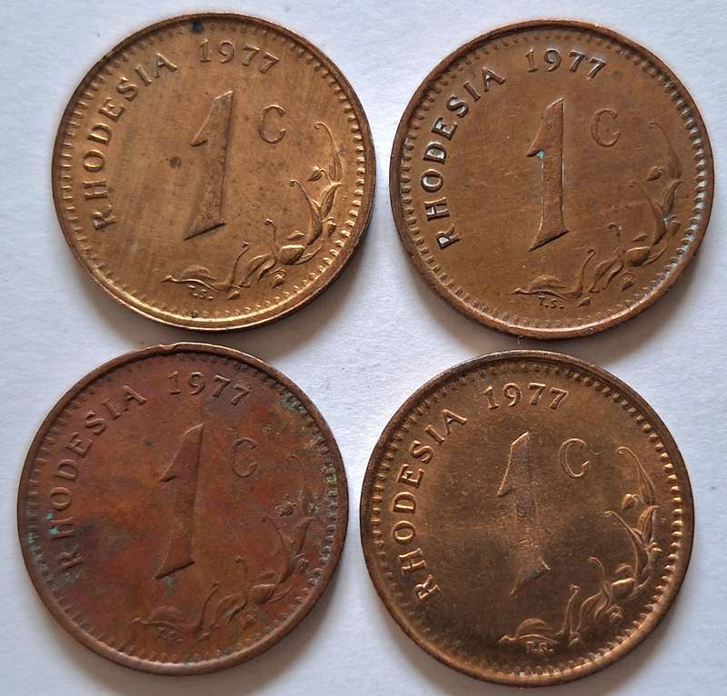Rhodesia 1977 1c x4 Bronze