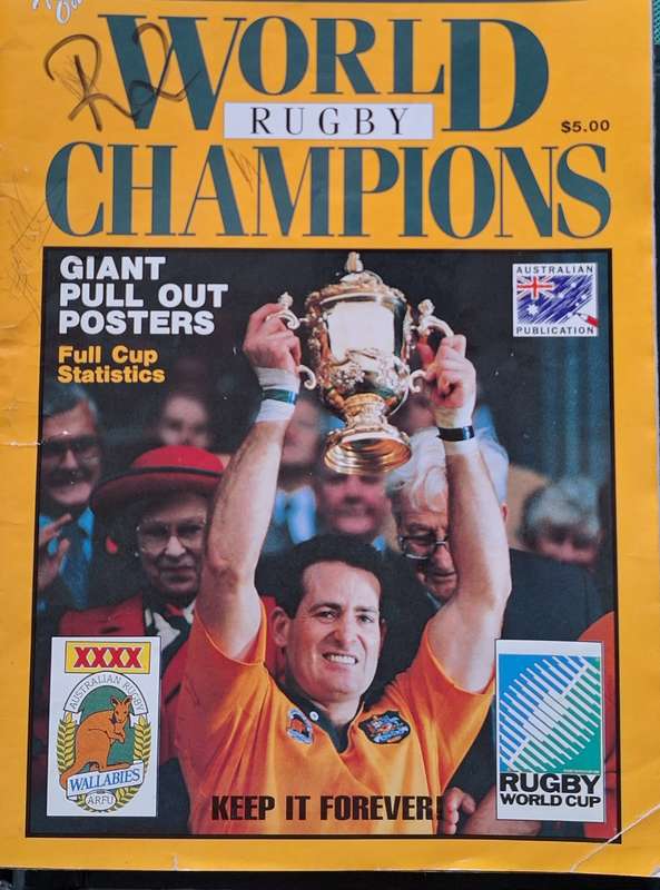 Rugby World Champions Official ARFU World Cup Souvenir 1991 with Signatures and Posters