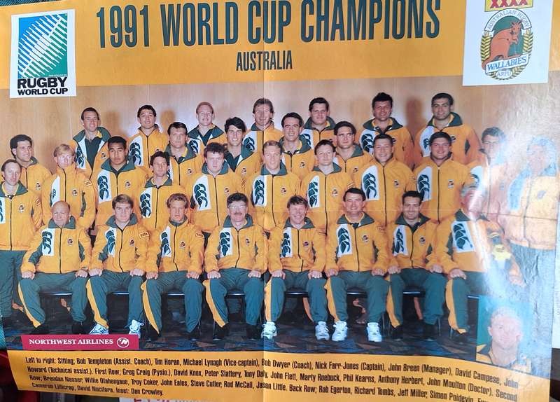 Rugby World Champions Official ARFU World Cup Souvenir 1991 with Signatures and Posters