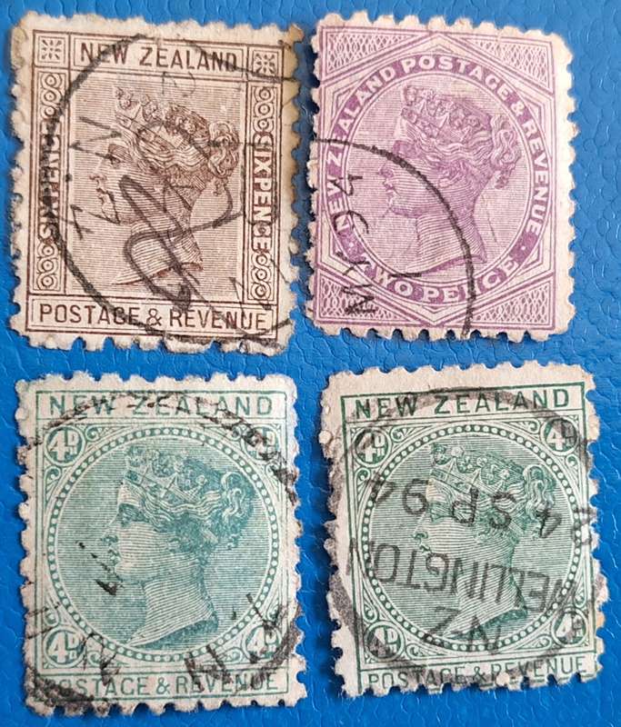 New Zealand Advertisement Stamps (1882-97) 4 Used stamps