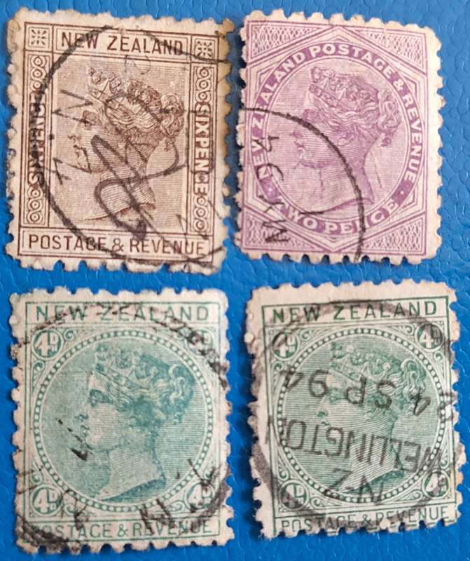 New Zealand Advertisement Stamps (1882-97) 4 Used stamps