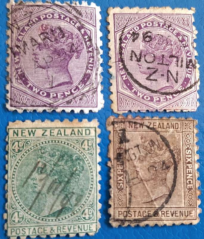 New Zealand Advertisement Stamps (1882-97) 4 Used stamps