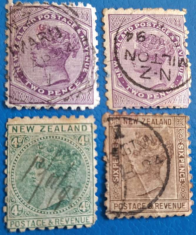 New Zealand Advertisement Stamps (1882-97) 4 Used stamps