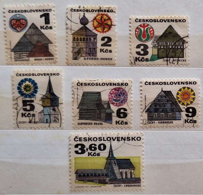 Czechoslovakia 1971-72 Regional Buildings 7 Used Hinged stamps