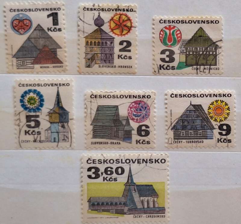 Czechoslovakia 1971-72 Regional Buildings 7 Used Hinged stamps