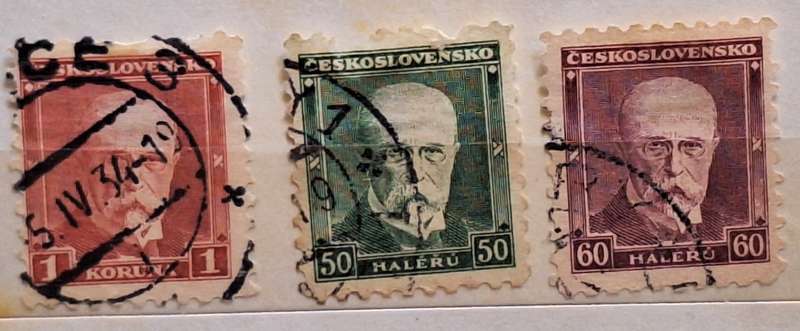 Czechoslovakia 1930 Pres Masaryk 3 Used Hinged stamps very thin paper
