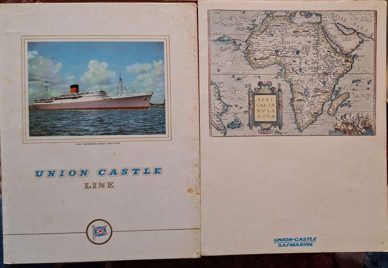 2 Blank Union Castle Line Menu Cards
