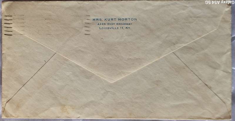 Envelope Posted 1948 from Louisville Kentucky USA to Johannesburg Union of South Africa