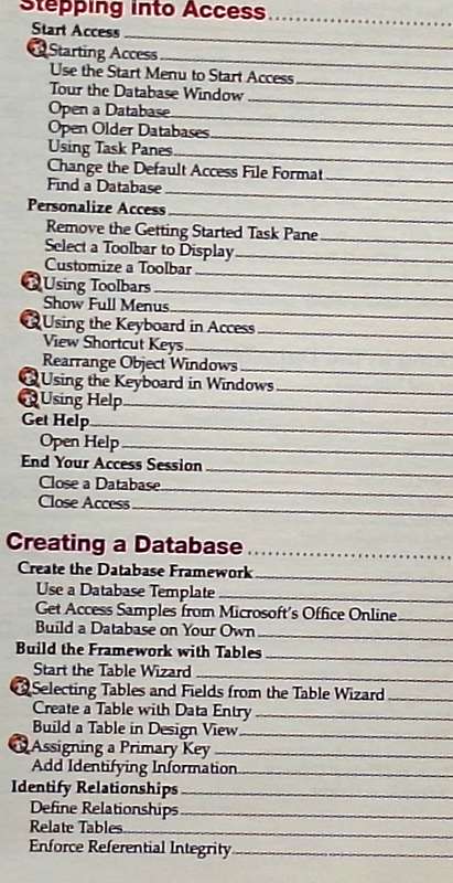 Microsoft Office Access 2003 Quick Steps Full-Color Fast Reference