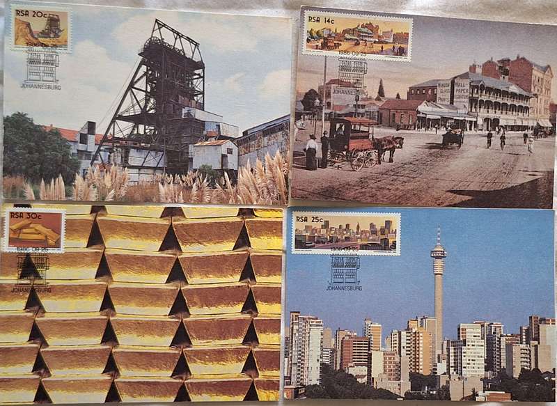 South Africa 1986 Johannesburg The Golden City Set of 4 Maxi Cards