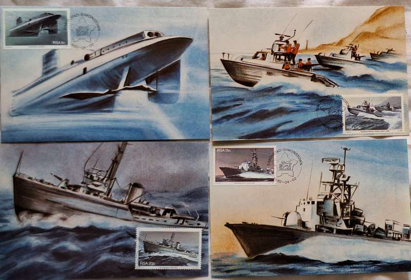 South Africa 1982 Naval Base Simonstown Set of 4 Numbered Maxi Cards No. 2957/3000