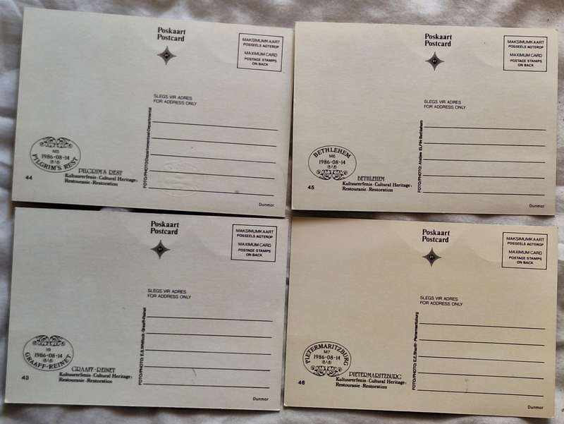 South Africa 1986 Restoration Set of 4 Maxi Cards