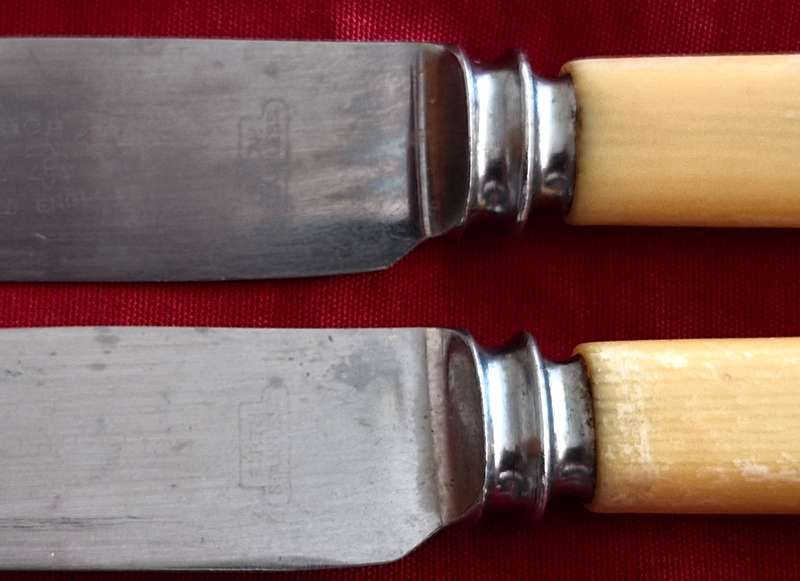 2 Vintage Arthur Price & Co Ltd Sheffield Stainless Table Knives with Faux Bone Handle