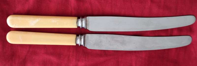 2 Vintage Arthur Price & Co Ltd Sheffield Stainless Table Knives with Faux Bone Handle