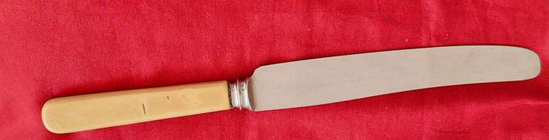 1 Vintage Harris Miller & Co Sheffied Faux Bone  Table Knife
