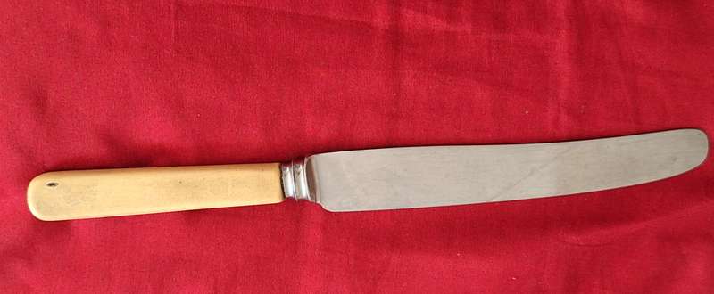1 Vintage Harris Miller & Co Sheffied Faux Bone  Table Knife