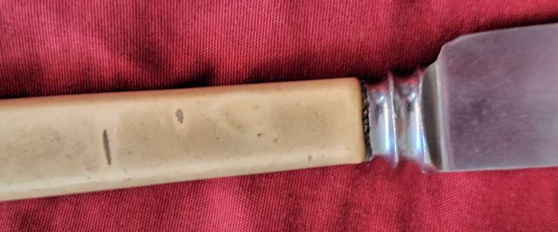 1 Vintage Harris Miller & Co Sheffied Faux Bone  Table Knife
