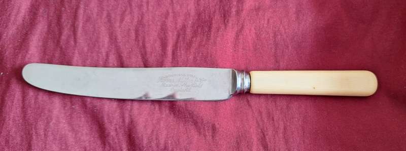 1 Vintage Harris Miller & Co Sheffied Faux Bone  Table Knife