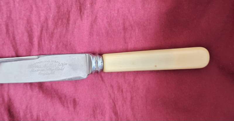 1 Vintage Harris Miller & Co Sheffied Faux Bone  Table Knife
