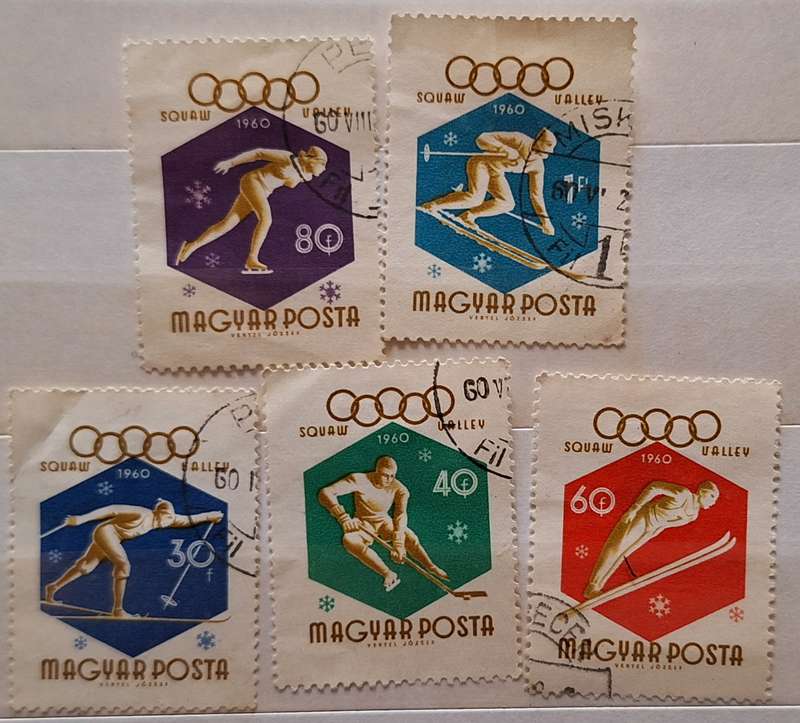 Hungary 1960 Olympics Winter Games 5 Used Hinged stamps
