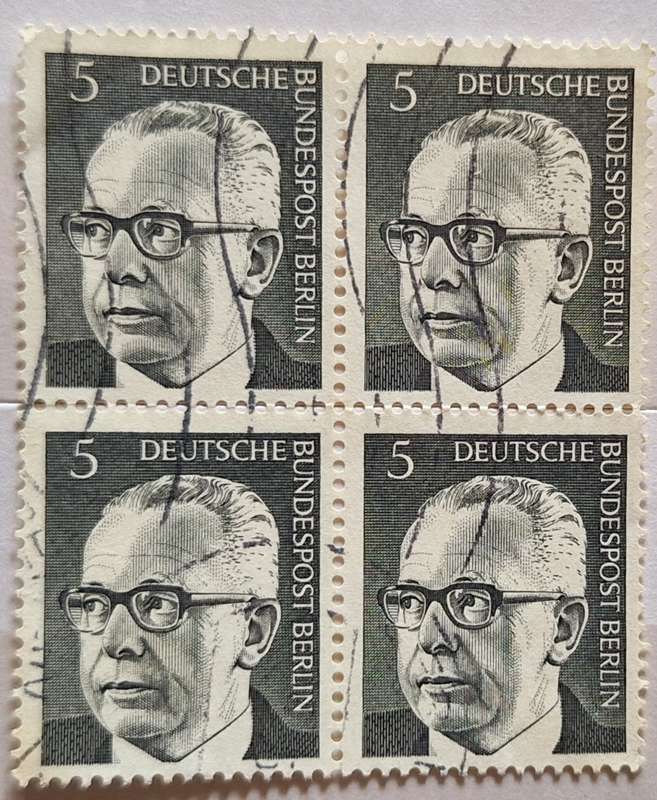 Germany 1970 Gustav Heinemann Block of 4 Used stamps